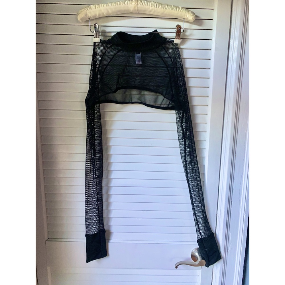 Dolls Kill mockneck fishnet mesh shrug